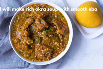make rich okra soup with smooth eba