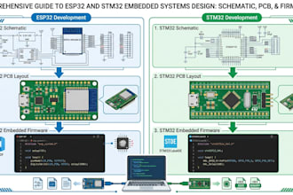 do embedded firmware, pcb and schematic for esp32 stm32
