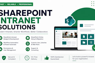 design and develop a custom sharepoint intranet with modern features