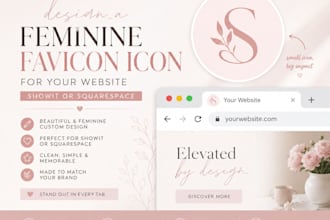 design a feminine favicon icon for your website showit or squarespace