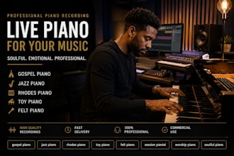 record jazz rnb piano, hammond organ, soothing piano, soul piano for your track