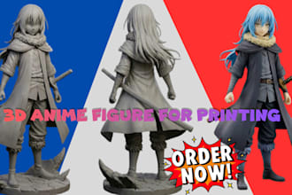 sculpt anime 3d figure model action figure stl file for 3d printing