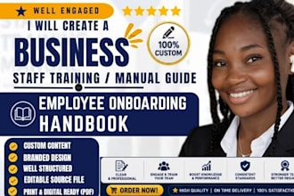 create a business staff training manual guide employee onboarding handbook