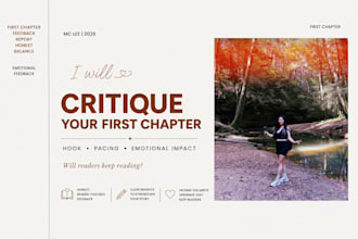critique your first chapter for pacing and reader engagement