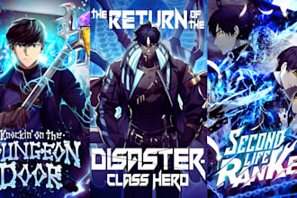 do webtoon cover web comic shonen light novel design anime manga illustration