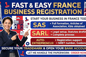 register your company in france as SAS, sarl or autoentrepreneur
