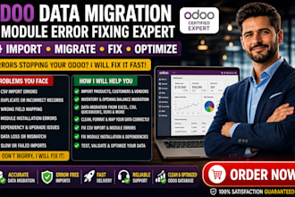 migrate odoo data import products customers fix module installation errors