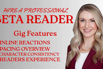 beta read your romance or fantasy novel and write a reader report