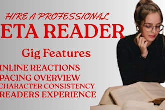 beta read your romance or fantasy novel and write a reader report