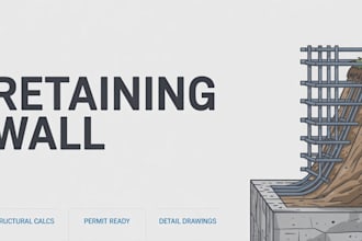 design retaining wall structural calculations and permit plans