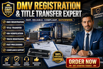 handle dmv truck registration title transfer and vin verification