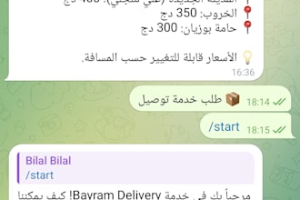 develop professional telegram delivery bot