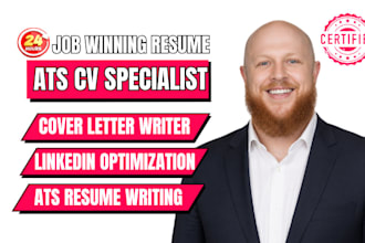 write ats compliant resume, CV and cover letter for jobs, linkedin optimization