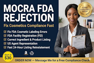 do mocra fda cosmetic facility registration and product listing