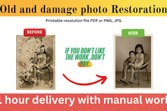restore damaged photos and old, heritage images with manual