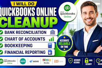 do quickbooks online cleanup bank reconciliation chart accounts bookkeeping CPA