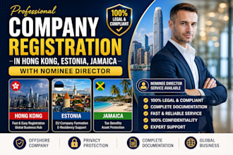 company registration in hong kong, estonia, jamaica, with nominee director