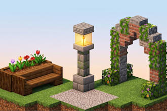 do blockbench minecraft 3d model, low poly furniture, custom asset and animation