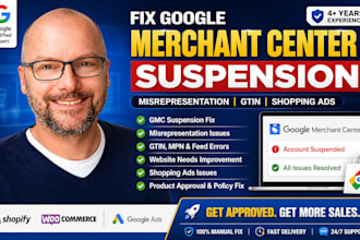 fix google merchant center suspension, misrepresentation gtin and shopping ads