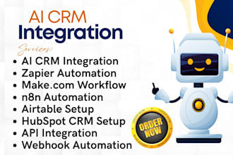setup api integration with zapier make n8n airtable hubspot and crm