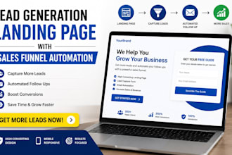design a lead generation landing page with sales funnel automation
