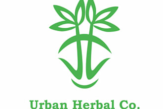 create modern herbal and natural brand logo