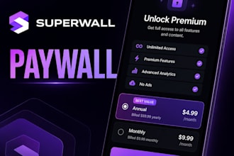 design high converting revenuecat paywall, superwall integration for mobile app