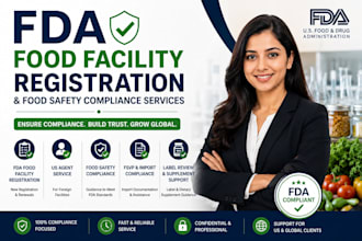 provide fda food facility registration and food safety compliance services