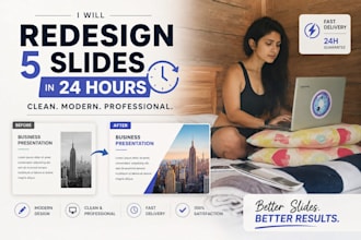 redesign 5 powerpoint slides in 24 hours