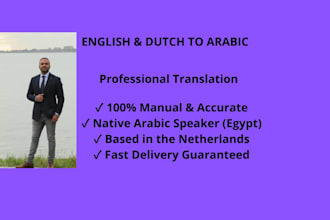 professionally translate english or dutch to arabic
