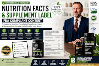 create nutrition facts label supplement label and fda compliant content