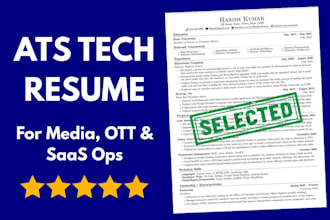 write an ats tech resume for media and ott operations