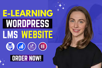create a complete wordpress lms platform with drip courses, certificate and chat