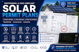 solar permit plans, sld, nec compliance, electrical design, autocad pv
