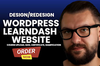 redesign learndash lms wordpress developer do course upload, design certificate