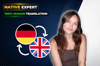 translate english to german in native level excellence