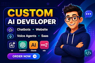 create custom gpt, ai powered apps, websites, saas, and chatbots