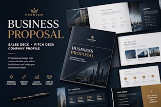 design a premium business proposal, sales deck or company profile