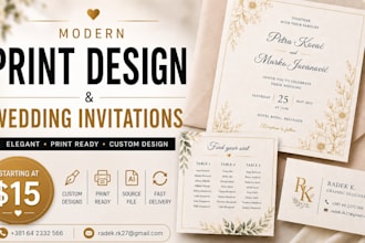 design elegant invitations and print materials