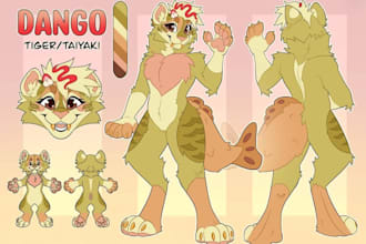 draw custom furry fursona ref sheet anthro character furry avatar headshot pfp