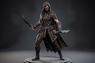 create 3d game assets, 3d game character, 3d game weapon, 3d props, 3d game art