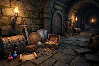 create game ready 3d assets, characters, props, weapons and game art
