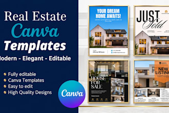 design luxury real estate canva social media posts
