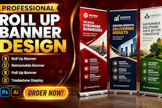 design roll up banner, retractable banner, pull up banner and tradeshow display