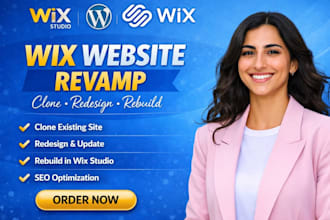clone revamp wix website redesign design update edit rebuild wix website studio