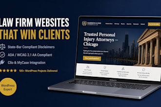 design attorney, lawyer, and law firm wordpress website with SEO
