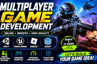 develop multiplayer game development in unity unreal engine roblox and godot