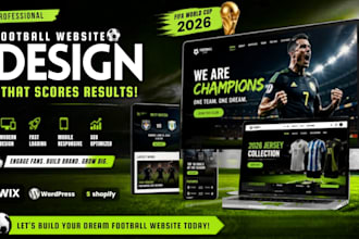 design a high converting soccer world cup football website landing page