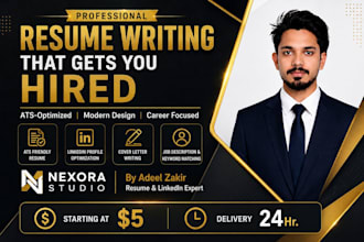 create ats resume CV and linkedin optimization