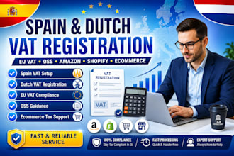 register your spain,dutch vat number and eu tax setup